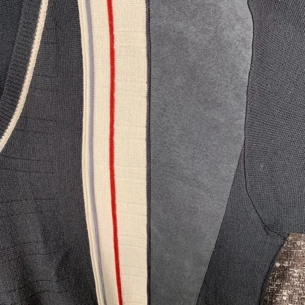 Vintage Gabicci Knit Striped Jumper‎ Sweater V-Neck Men's Large Wool Blend